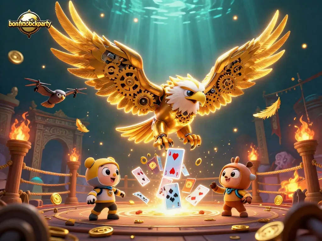 Engage in the thrilling bonfireblockparty experience with our vivid casino atmosphere illustration.